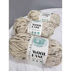 NEW LOT OF 3 Lion Brand Wool-Ease Thick & Quick Yarn (123) Oatmeal